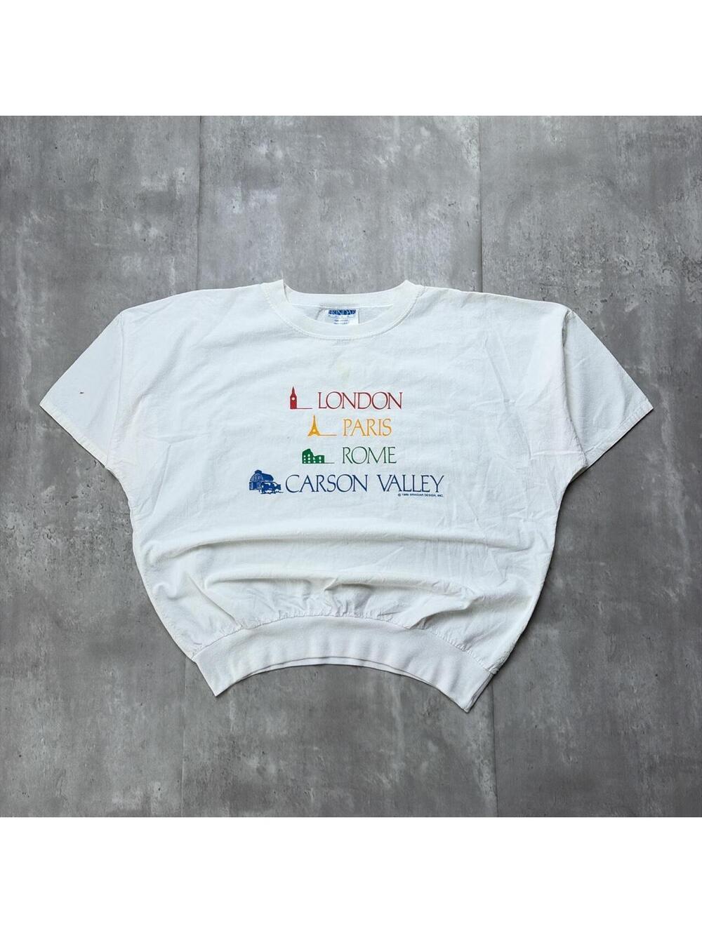 Vintage Carson Valley London Paris Roma Bubble Hem T-Shirt